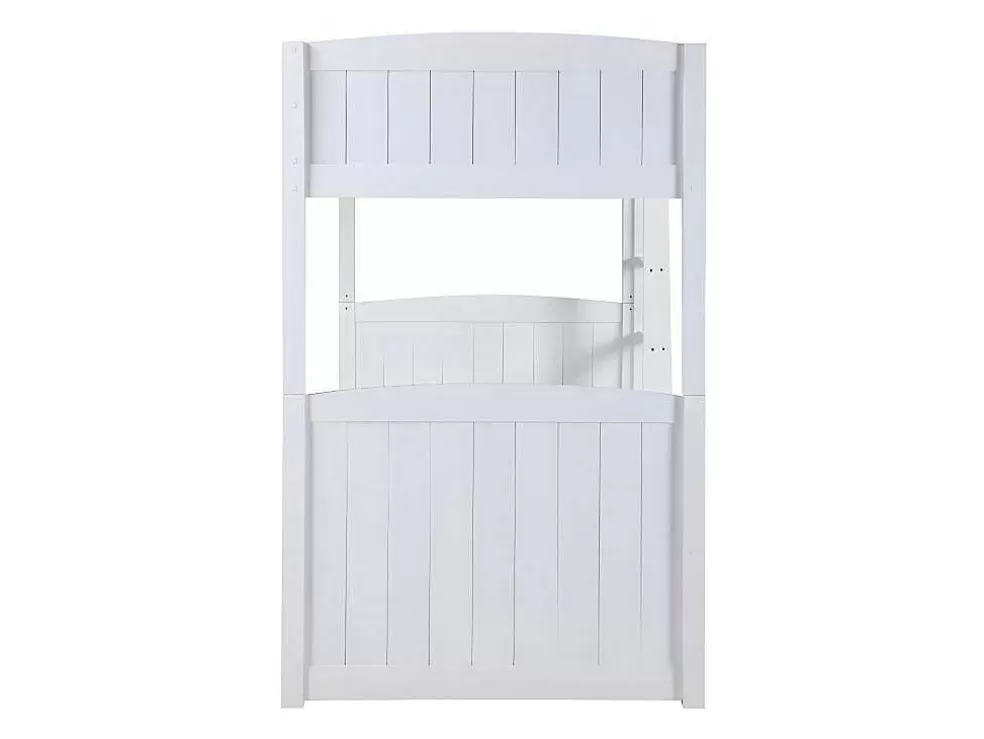 Vente-unique Beliche Separavel De 2 X 90 X 190 Cm Com Espacos De Arrumação Em Pinho Branco + Colchão - Anchise Ii* Beliche