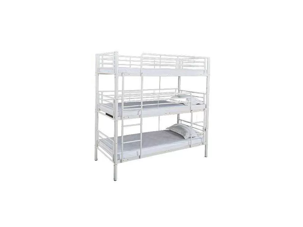 Saldosystocks Beliche Triplo Com Estrutura Metalica Branca, 215X200X97Cm* Cama De Adulto