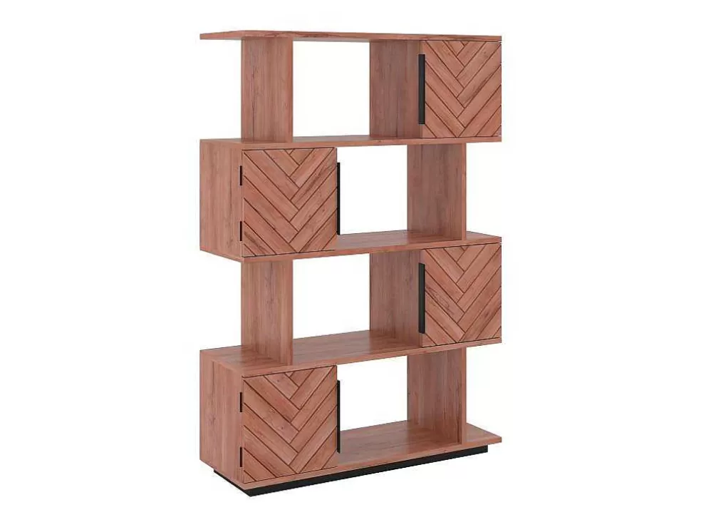 Vente-unique Biblioteca 4 Portas E 4 Nichos, Madeira De Acacia E Metal, Natural E Preto - Vedila* Biblioteca, Vitrina, Estante