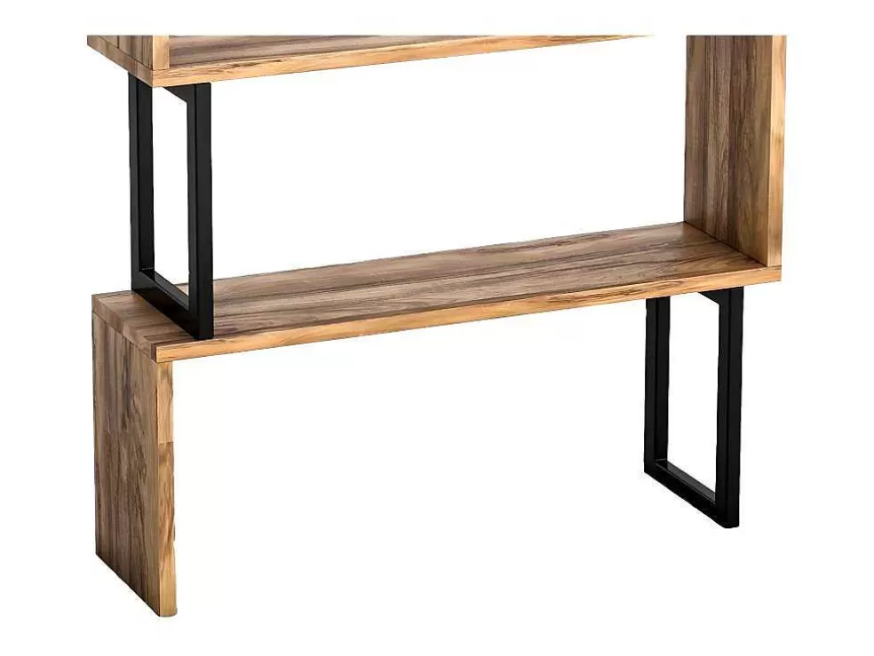 Vente-unique Biblioteca Com 3 Prateleiras Em Metal Natural Claro E Preto - Roveni* Biblioteca, Vitrina, Estante