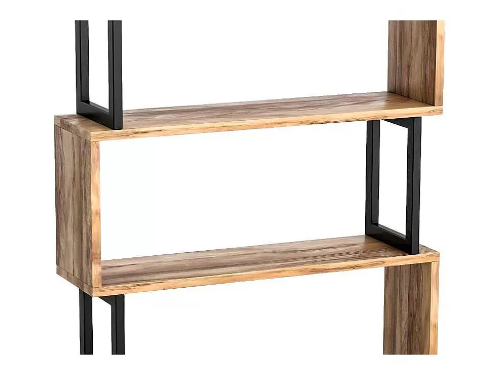 Vente-unique Biblioteca Com 3 Prateleiras Em Metal Natural Claro E Preto - Roveni* Biblioteca, Vitrina, Estante