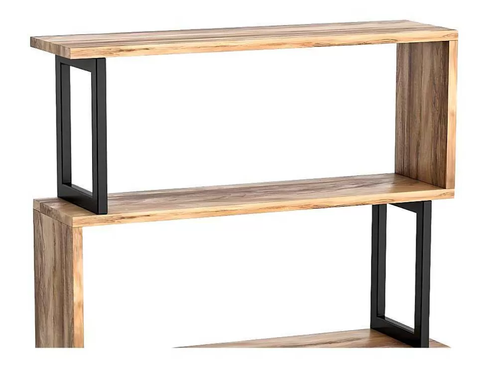 Vente-unique Biblioteca Com 3 Prateleiras Em Metal Natural Claro E Preto - Roveni* Biblioteca, Vitrina, Estante