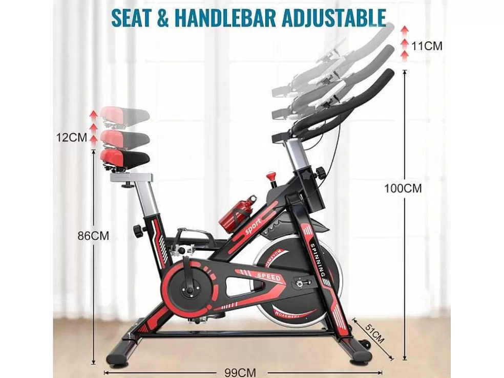 Vente-unique Bicicleta De Ciclismo De Interior Estacionaria Spin Bike Com Volante De Acionamento Por Correia 10Kg* Fitness