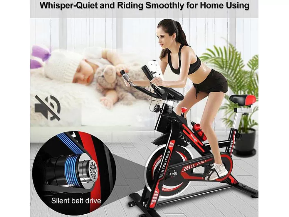 Vente-unique Bicicleta De Ciclismo De Interior Estacionaria Spin Bike Com Volante De Acionamento Por Correia 10Kg* Fitness