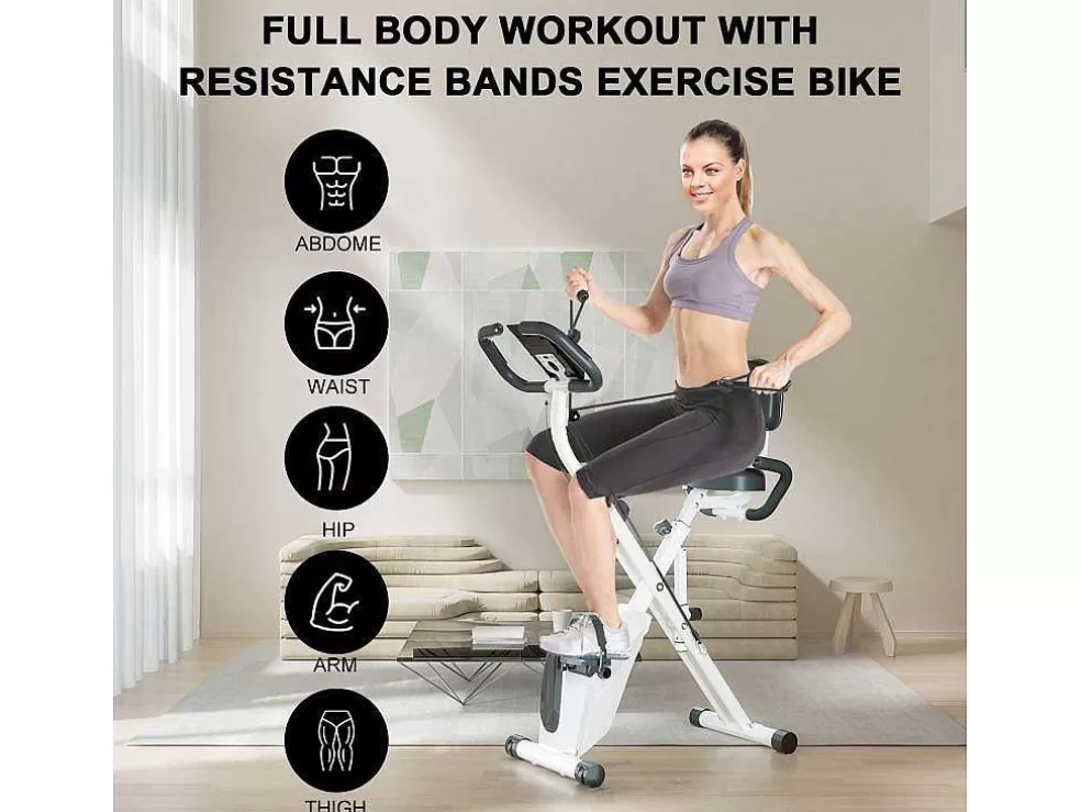 Vente-unique Bicicleta De Exercicio Dobravel 3 Em 1, Bicicleta De Fitness Reclinada Magnetica X-Bike Com Resistencia Ajustavel De 8 Niveis Para Treino De Ginasio Em Casa* Fitness