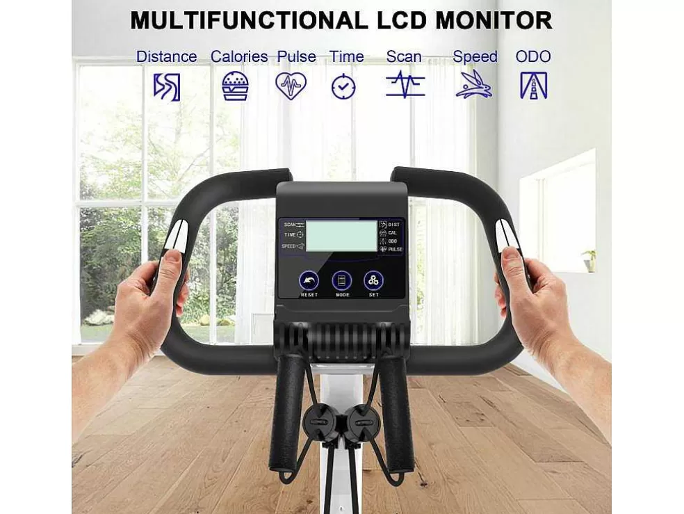 Vente-unique Bicicleta De Exercicio Dobravel 3 Em 1, Bicicleta De Fitness Reclinada Magnetica X-Bike Com Resistencia Ajustavel De 8 Niveis Para Treino De Ginasio Em Casa* Fitness