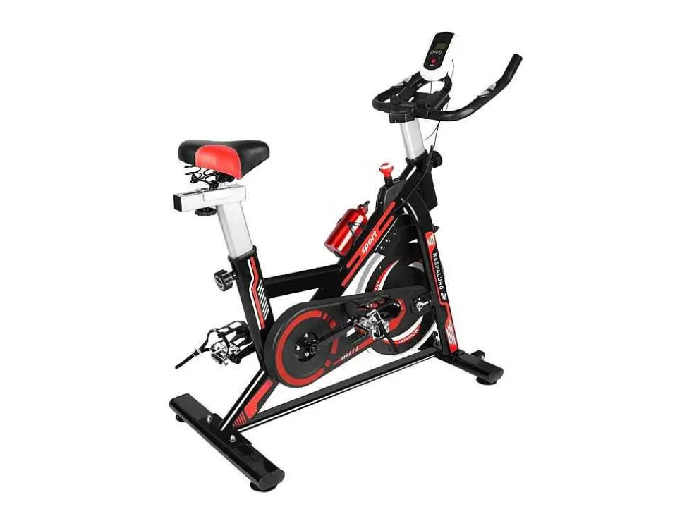 Vente-unique Bicicleta De Exercicio Estacionaria Para Ciclismo De Interior Com Volante De Transmissao Por Correia 8Kg* Fitness