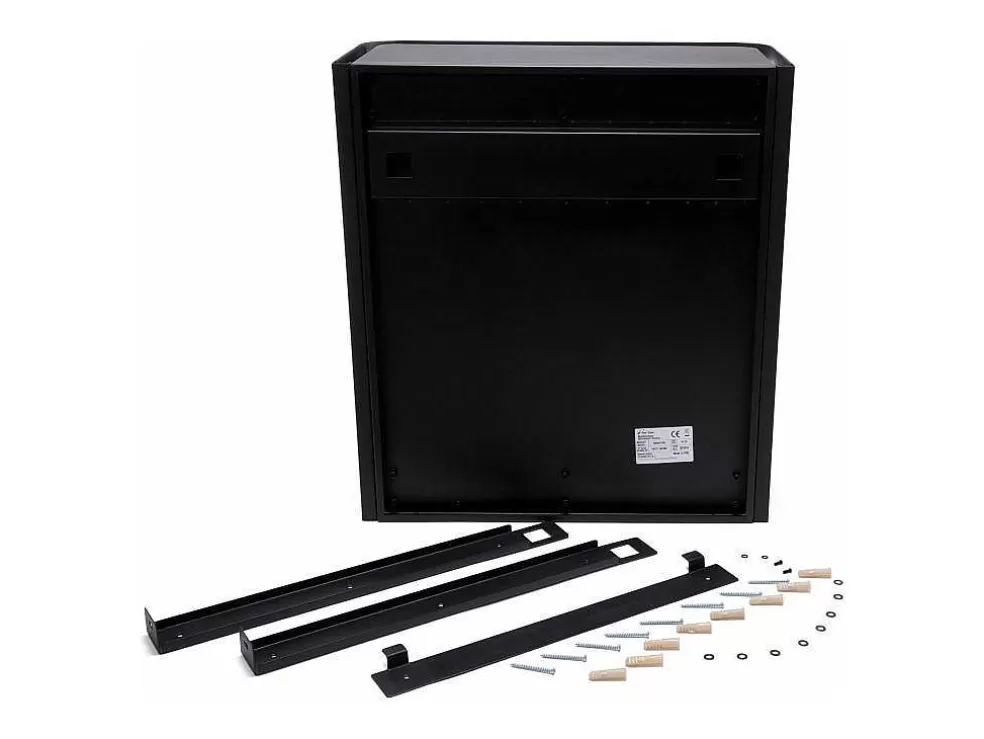 Purline Biolareira Em A?O Inox Preto Montada Na Parede Com Design Exclusivo E Moderno* Lareira Elétrica