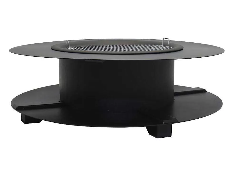 Vente-unique Braseiro, Chapa E Grelhador Com Arrumação Para Lenha C120 X L120 X A40 Cm - Barcena* Pequenos Eletrodomésticos