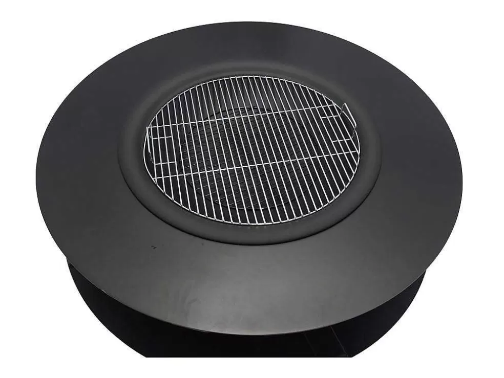Vente-unique Braseiro, Chapa E Grelhador Com Arrumação Para Lenha C120 X L120 X A40 Cm - Barcena* Pequenos Eletrodomésticos