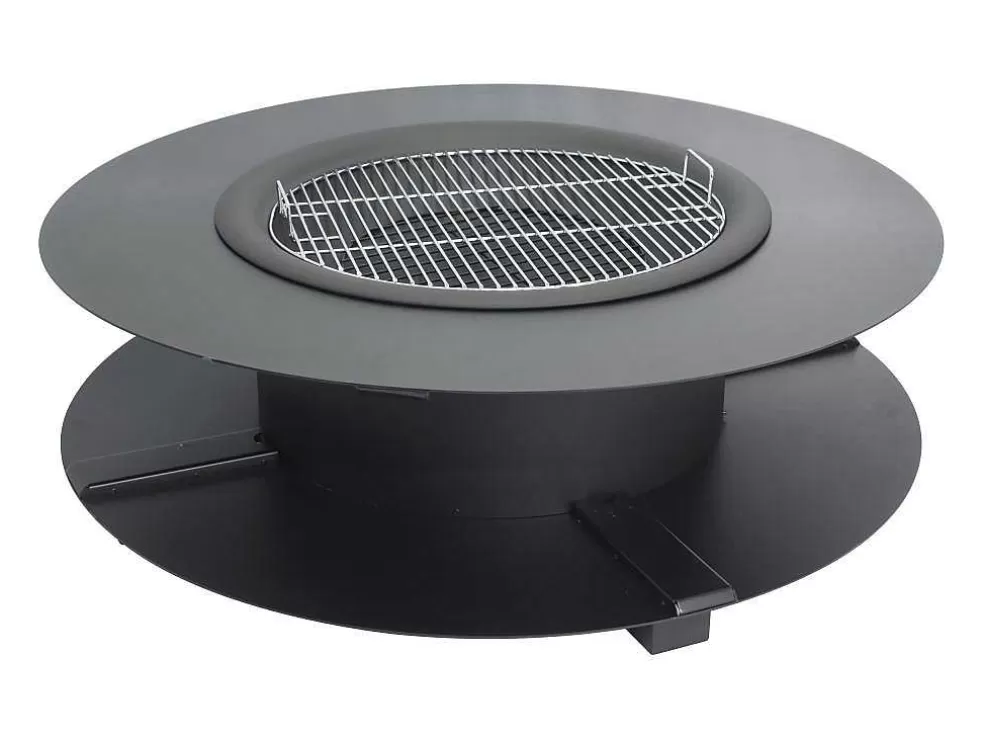 Vente-unique Braseiro, Chapa E Grelhador Com Arrumação Para Lenha C120 X L120 X A40 Cm - Barcena* Pequenos Eletrodomésticos