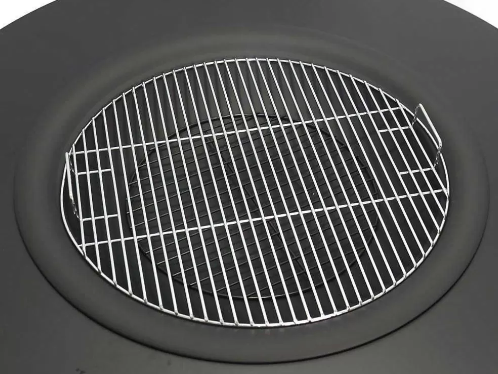 Vente-unique Braseiro, Chapa E Grelhador Com Arrumação Para Lenha C120 X L120 X A40 Cm - Barcena* Pequenos Eletrodomésticos