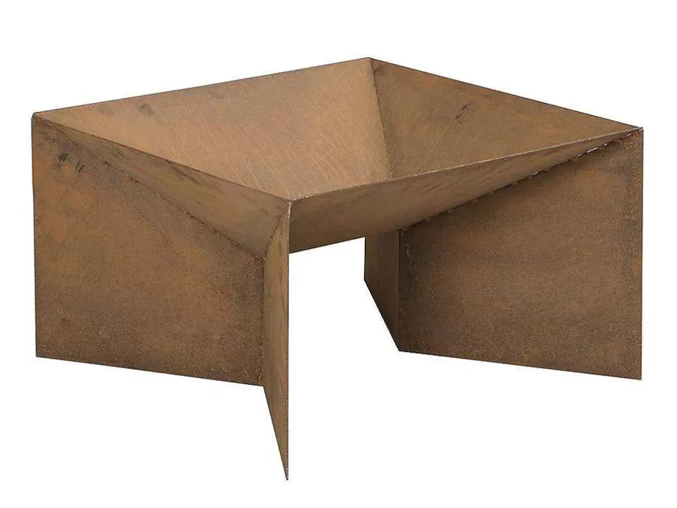 Vente-unique Braseiro De Jardim Quadrado Em Aco Corten De C50 X L50 X A30 Cm - Verio* Barbecue, Braseiro De Jardim, Plancha