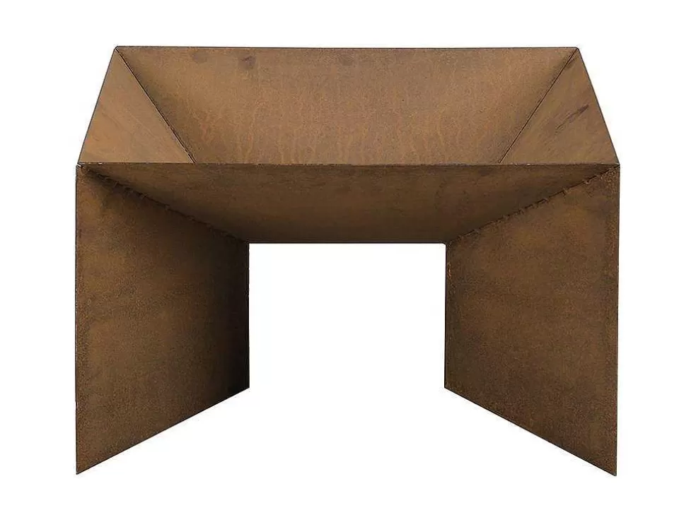 Vente-unique Braseiro De Jardim Quadrado Em Aco Corten De C50 X L50 X A30 Cm - Verio* Barbecue, Braseiro De Jardim, Plancha