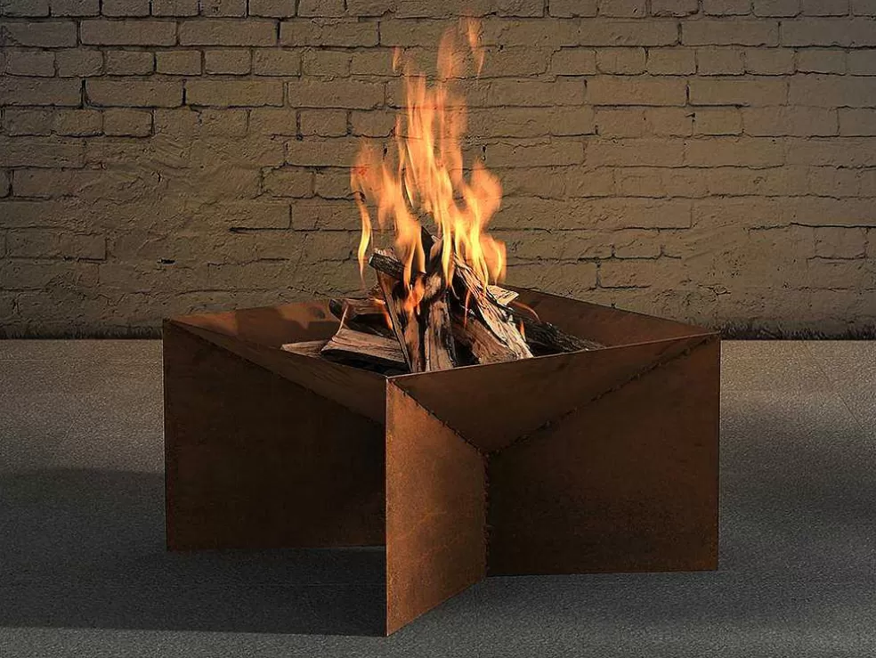 Vente-unique Braseiro De Jardim Quadrado Em Aco Corten De C50 X L50 X A30 Cm - Verio* Barbecue, Braseiro De Jardim, Plancha