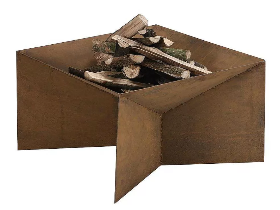 Vente-unique Braseiro De Jardim Quadrado Em Aco Corten De C50 X L50 X A30 Cm - Verio* Barbecue, Braseiro De Jardim, Plancha