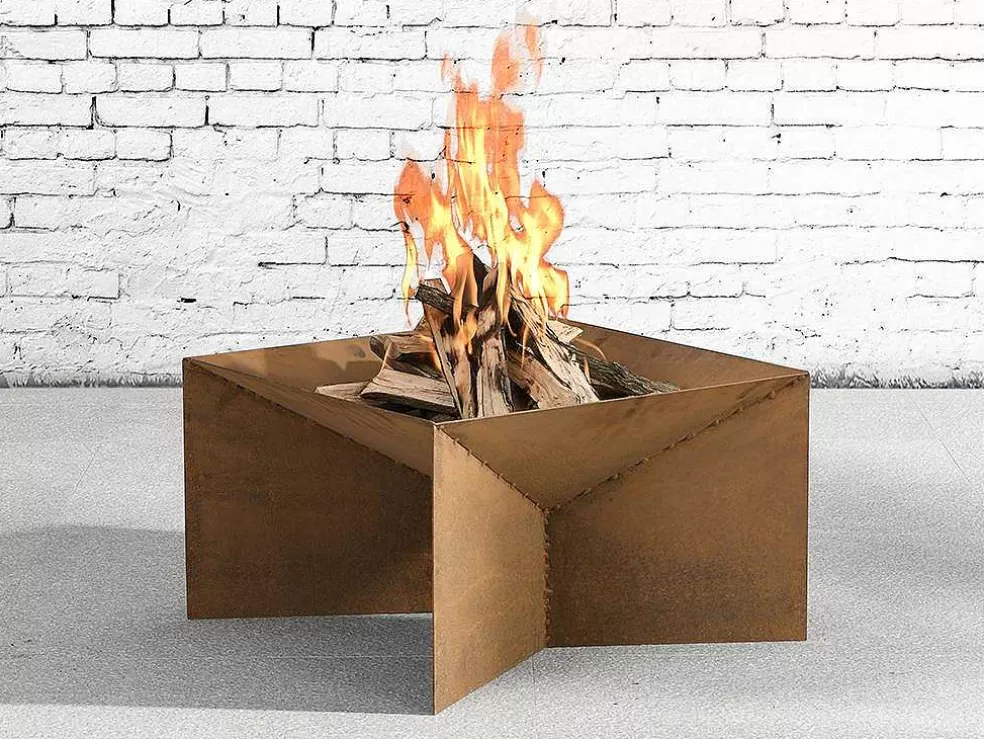 Vente-unique Braseiro De Jardim Quadrado Em Aco Corten De C50 X L50 X A30 Cm - Verio* Barbecue, Braseiro De Jardim, Plancha
