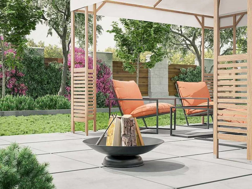 Vente-unique Braseiro De Jardim Redondo Em Aco Dione - D.72 Cm X A.20 Cm - Preto* Barbecue, Braseiro De Jardim, Plancha
