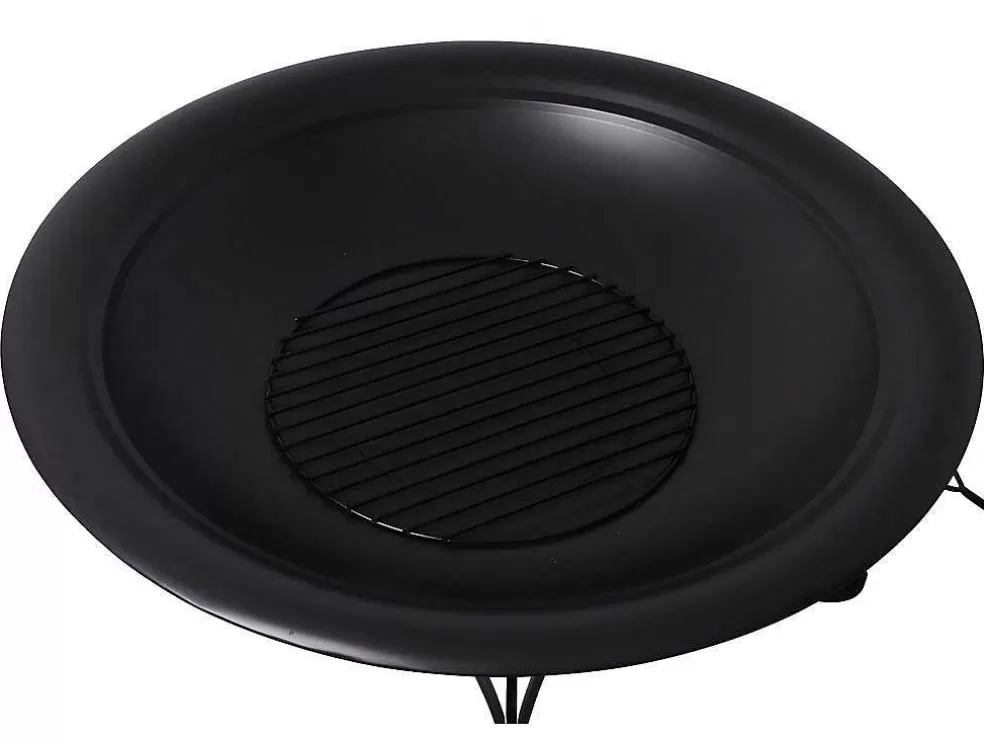 Vente-unique Braseiro De Jardim Redondo Em Aco Mizar - D.75 Cm X A.55 Cm - Preto* Barbecue, Braseiro De Jardim, Plancha