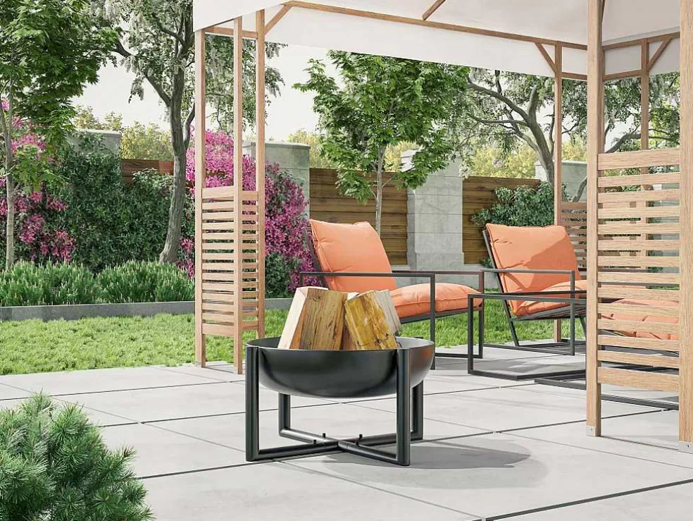 Vente-unique Braseiro De Jardim Redondo Em Aco Ogma - D.60 Cm X A.30 Cm - Preto* Barbecue, Braseiro De Jardim, Plancha
