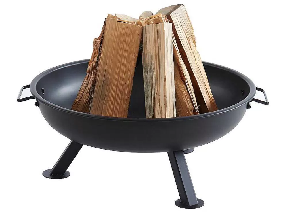 Vente-unique Braseiro De Jardim Redondo Em Aco Rigel - D.56 Cm X A.24 Cm - Preto* Barbecue, Braseiro De Jardim, Plancha