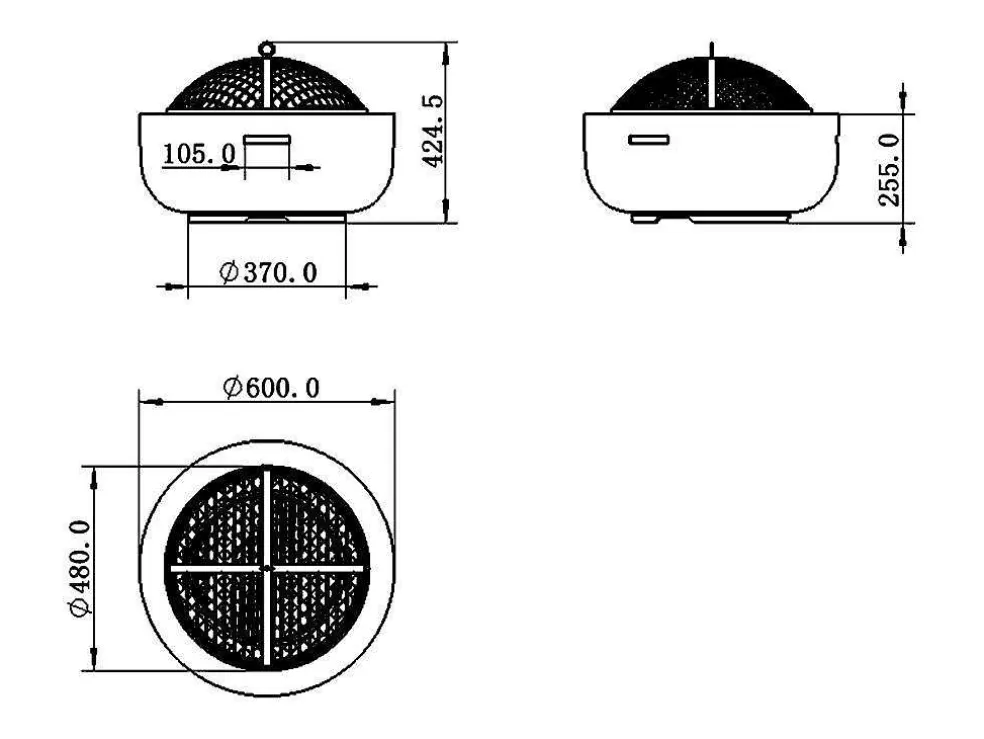 Vente-unique Braseiro Grelhador Em Mgo C60,5 X L60,5 X A42,5 Cm - Garmona* Barbecue, Braseiro De Jardim, Plancha