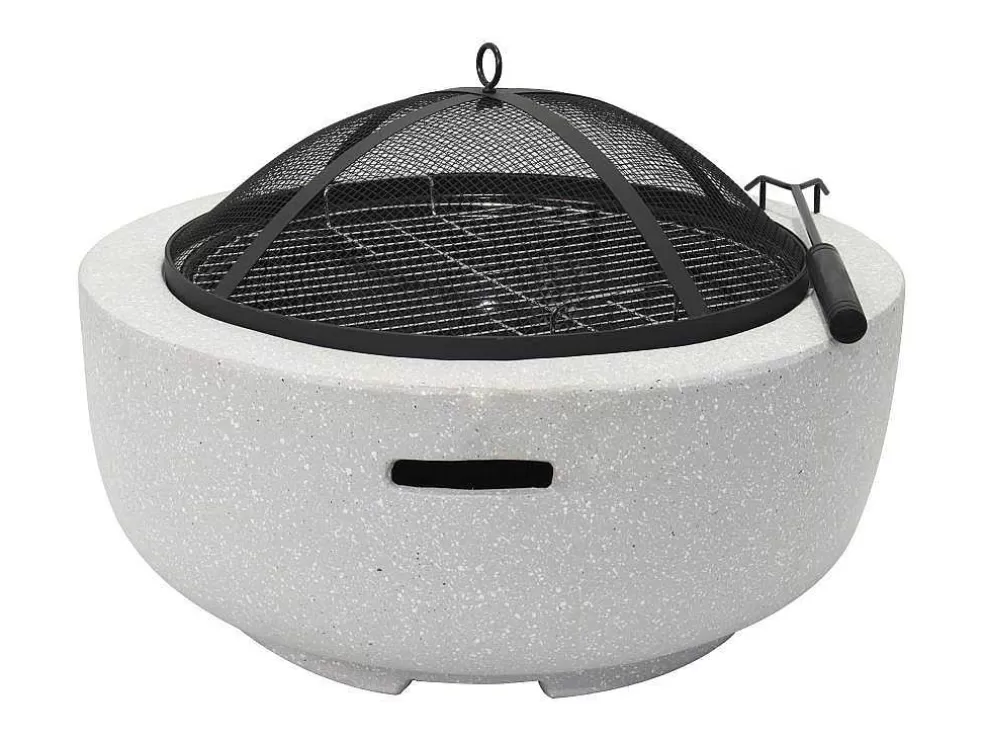 Vente-unique Braseiro Grelhador Em Mgo C60,5 X L60,5 X A42,5 Cm - Garmona* Barbecue, Braseiro De Jardim, Plancha