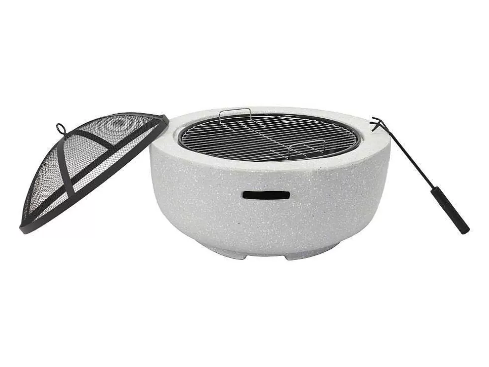 Vente-unique Braseiro Grelhador Em Mgo C60,5 X L60,5 X A42,5 Cm - Garmona* Barbecue, Braseiro De Jardim, Plancha