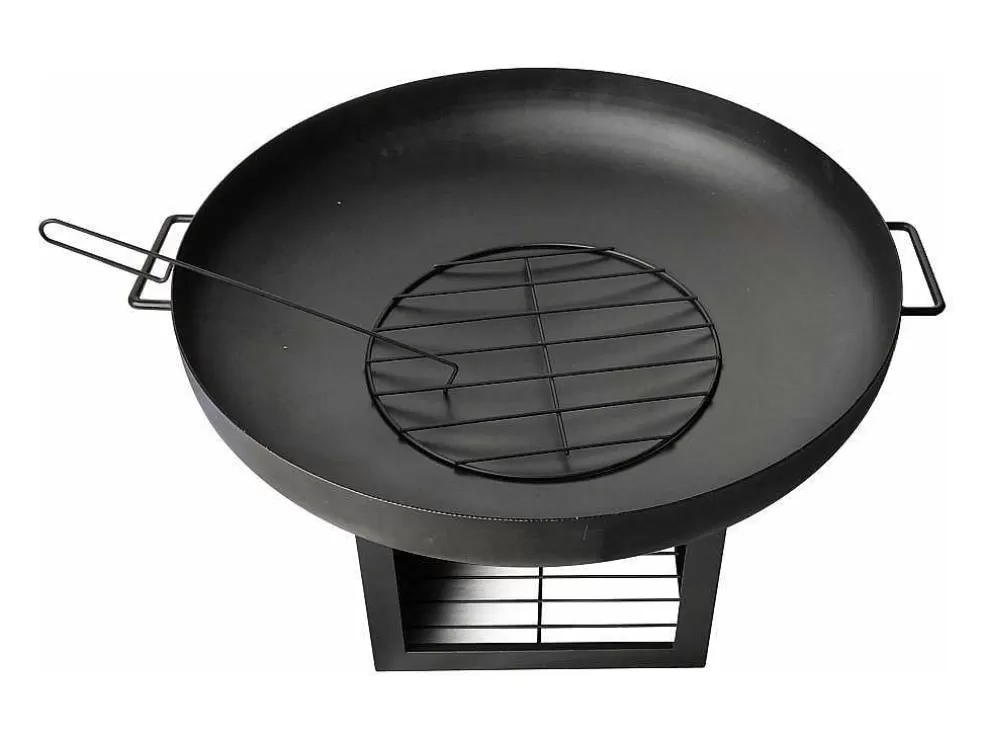 Purline Brasero De Jardin Avec Couvercle Et Rangement En Acier Noir* Barbecue, Braseiro De Jardim, Plancha