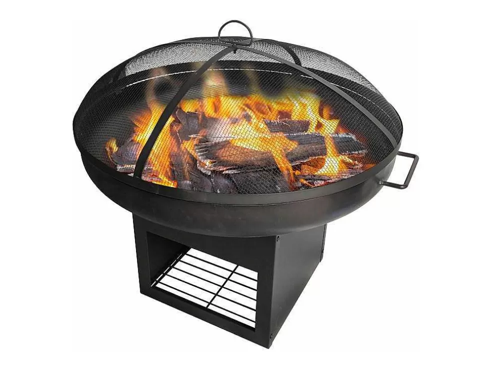 Purline Brasero De Jardin Avec Couvercle Et Rangement En Acier Noir* Barbecue, Braseiro De Jardim, Plancha