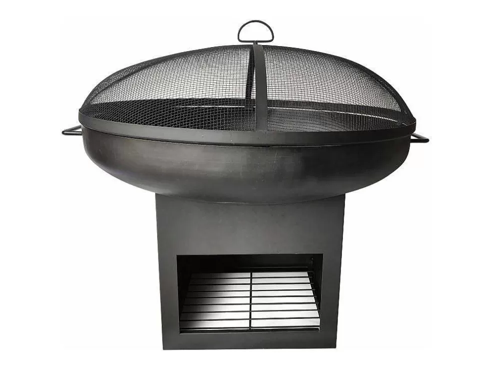Purline Brasero De Jardin Avec Couvercle Et Rangement En Acier Noir* Barbecue, Braseiro De Jardim, Plancha