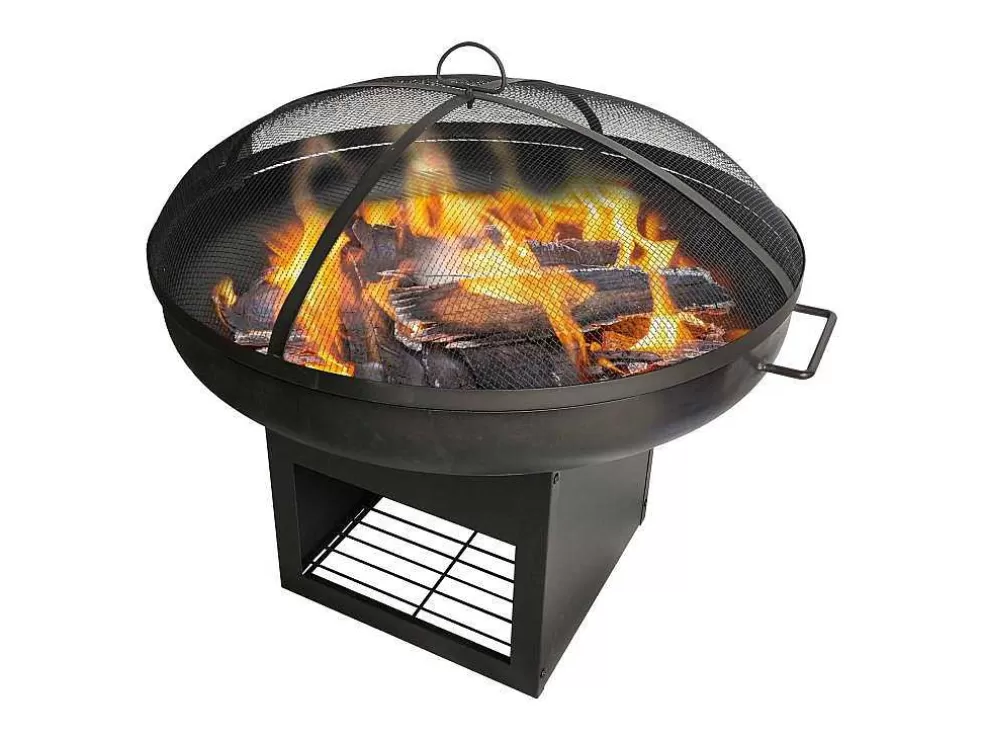 Purline Brasero De Jardin Avec Couvercle Et Rangement En Acier Noir* Barbecue, Braseiro De Jardim, Plancha