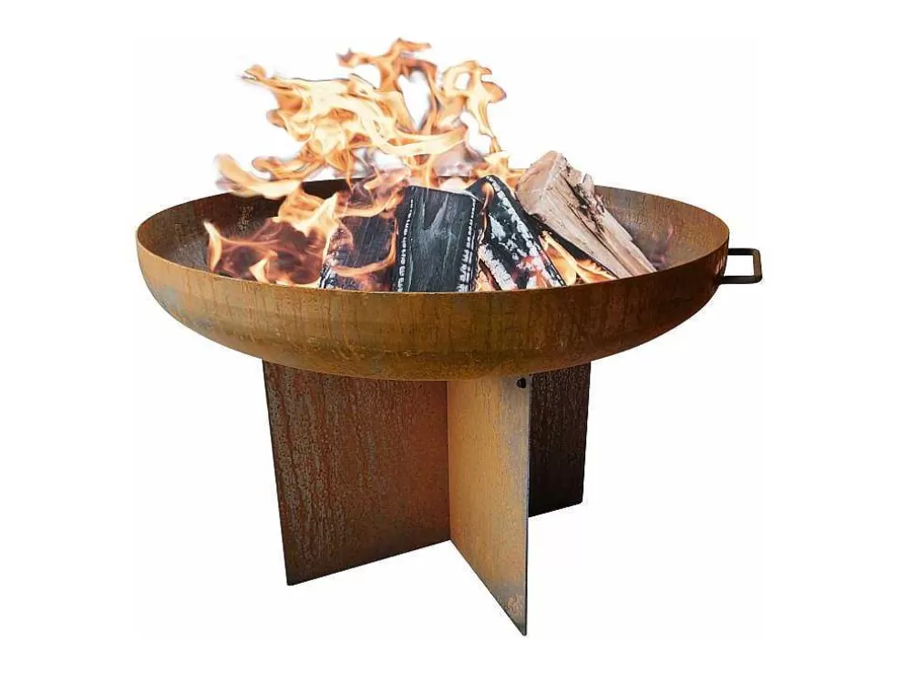 Purline Brasero De Jardin Circulaire En Acier Patine Corten Brun* Barbecue, Braseiro De Jardim, Plancha