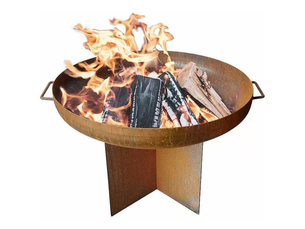 Purline Brasero De Jardin Circulaire En Acier Patine Corten Brun* Barbecue, Braseiro De Jardim, Plancha
