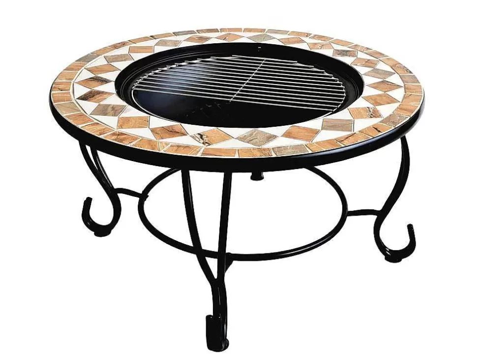 Purline Brasero De Jardin Incluant Un Barbecue En Carreaux De Ceramique Blanc* Barbecue, Braseiro De Jardim, Plancha