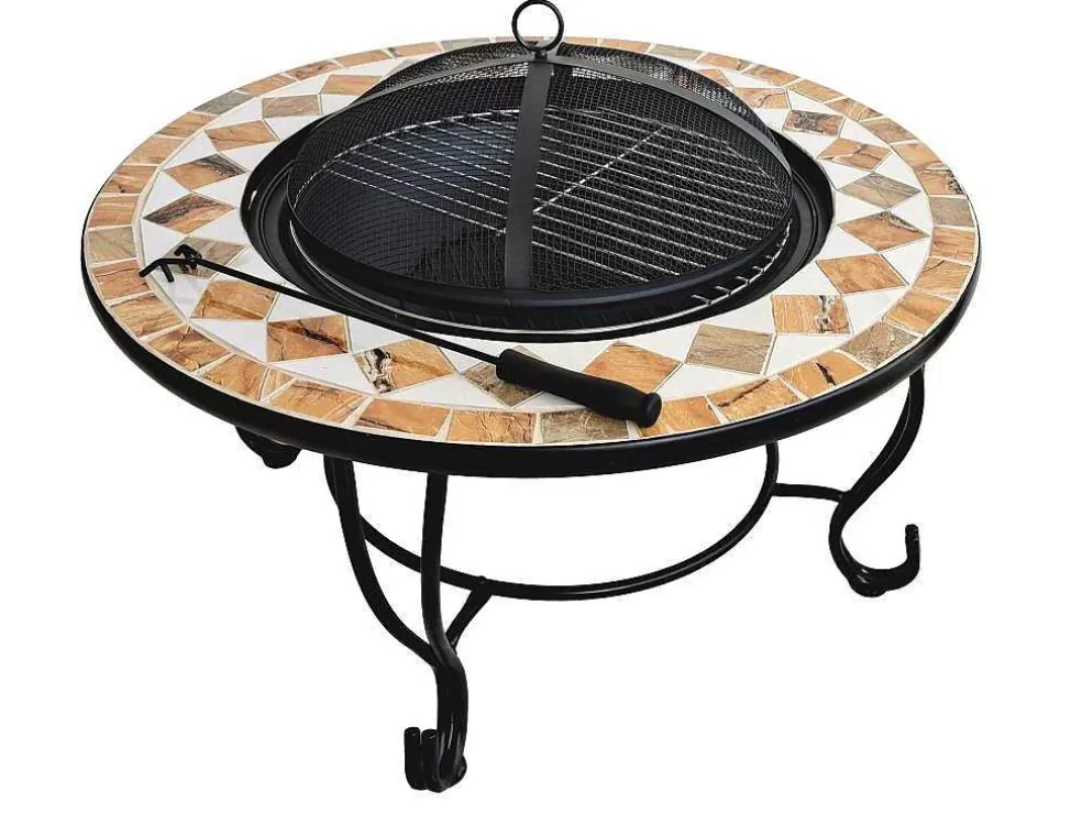 Purline Brasero De Jardin Incluant Un Barbecue En Carreaux De Ceramique Blanc* Barbecue, Braseiro De Jardim, Plancha
