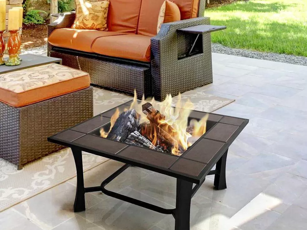 Purline Brasero De Jardin Incluant Un Barbecue En Carreaux De Ceramique Noir* Barbecue, Braseiro De Jardim, Plancha