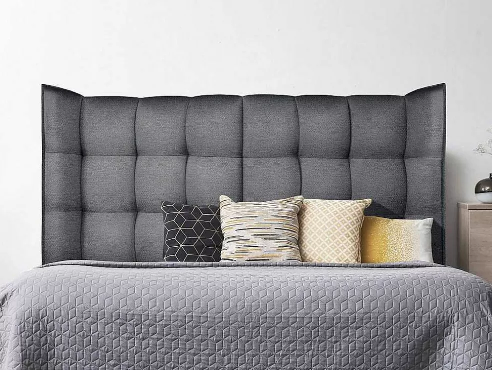 Vente-unique Cabeceira De Cama Arqueada De 140 Cm Em Tecido Cor Cinza - Ludesa* Cabeceira E Ponte De Cama