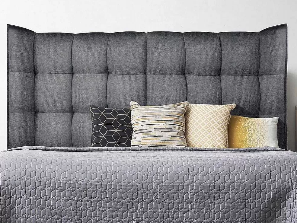 Vente-unique Cabeceira De Cama Arqueada De 140 Cm Em Tecido Cor Cinza - Ludesa* Cabeceira E Ponte De Cama