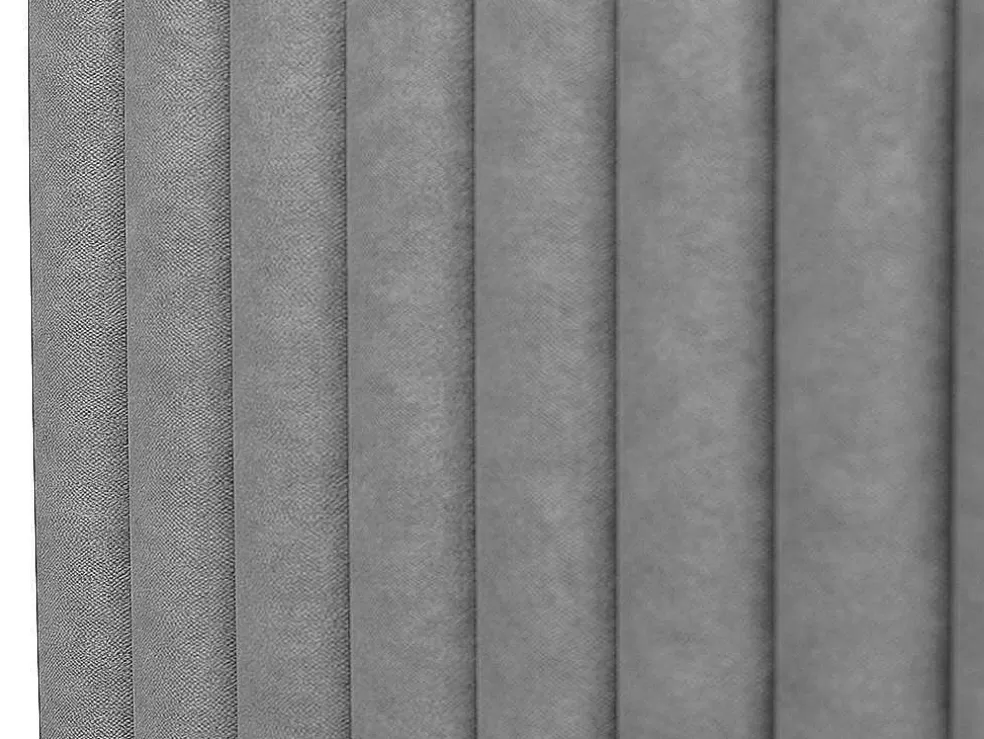 Vente-unique Cabeceira De Cama Com Costuras Verticais 200 Cm Tecido Cinza - Sarah* Cabeceira E Ponte De Cama