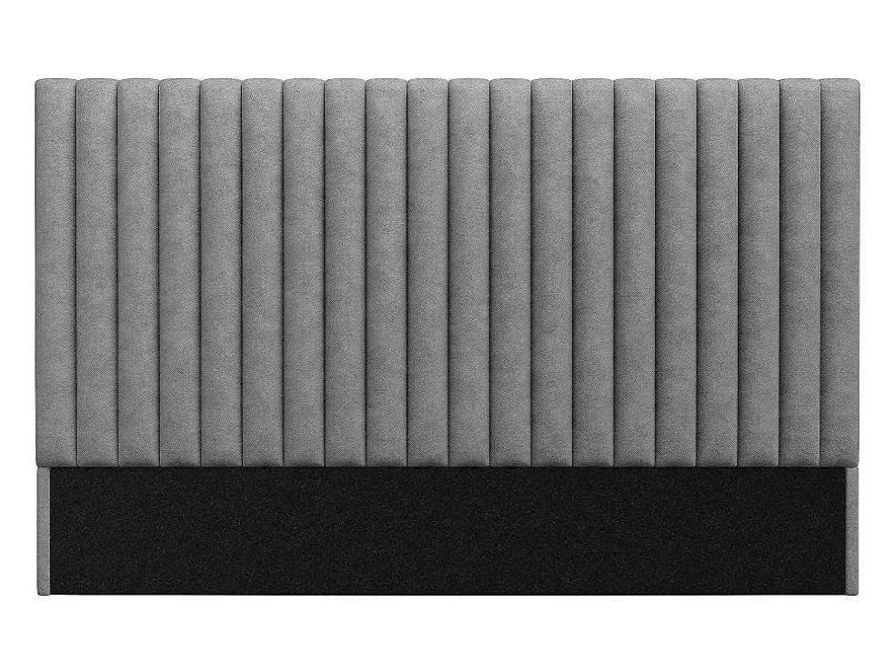 Vente-unique Cabeceira De Cama Com Costuras Verticais 200 Cm Tecido Cinza - Sarah* Cabeceira E Ponte De Cama