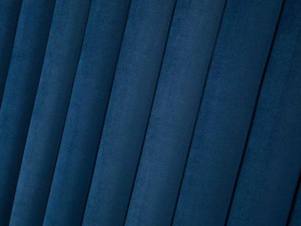 Vente-unique Cabeceira De Cama Com Costuras Verticais De 140 Cm Em Veludo Cor Azul-Escuro - Sarah* Cabeceira E Ponte De Cama