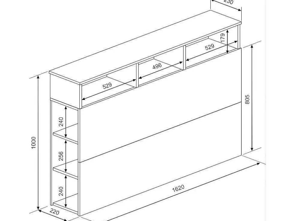 Vente-unique Cabeceira De Cama Com Espacos De Arrumação De 160 Cm Em Branco E Carvalho - Nastia* Cabeceira E Ponte De Cama