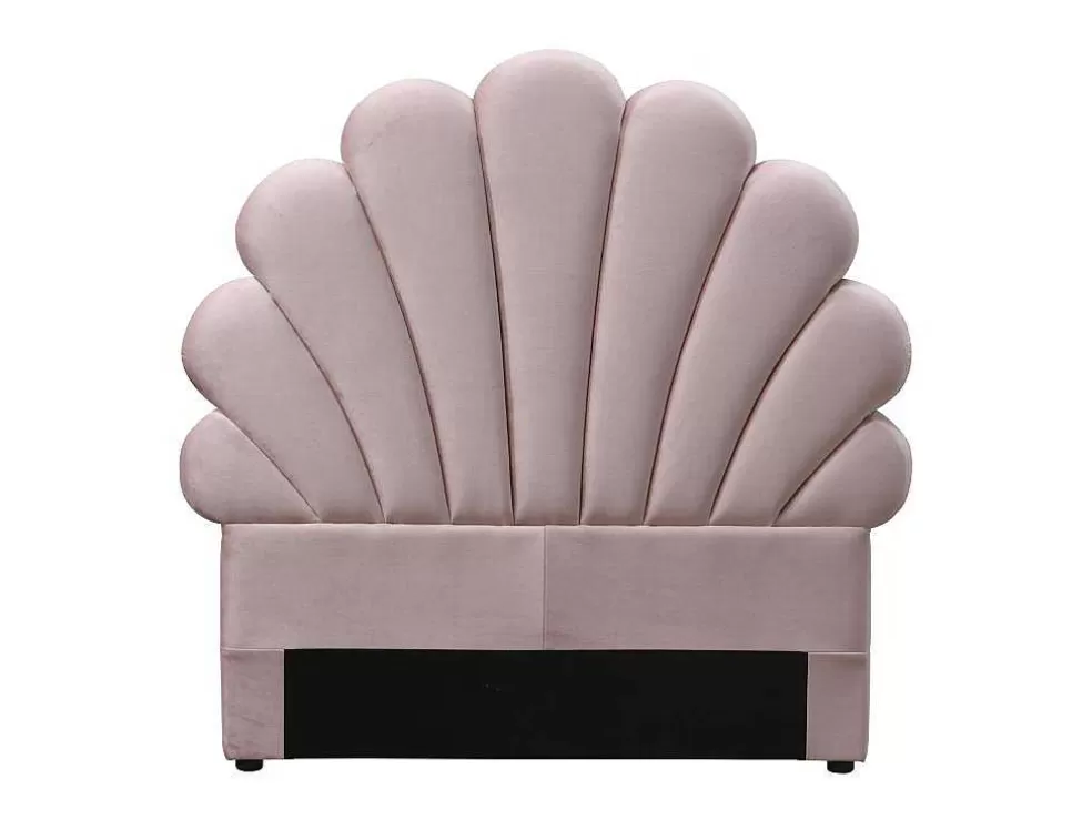 Vente-unique Cabeceira De Cama Concha 120 Cm Veludo Cor-De-Rosa - Moana* Móvel Para Quarto De Crianças