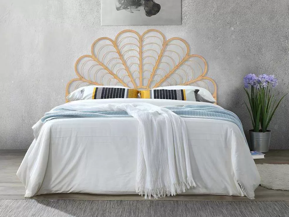 Vente-unique Cabeceira De Cama De 160 Cm Em Rotim Cor Natural - Flosia* Cabeceira E Ponte De Cama