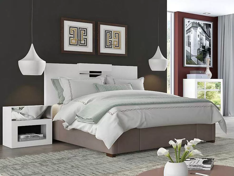 Vente-unique Cabeceira De Cama Extensivel De 140/160 Cm Cor Branco - Maraba* Cabeceira E Ponte De Cama