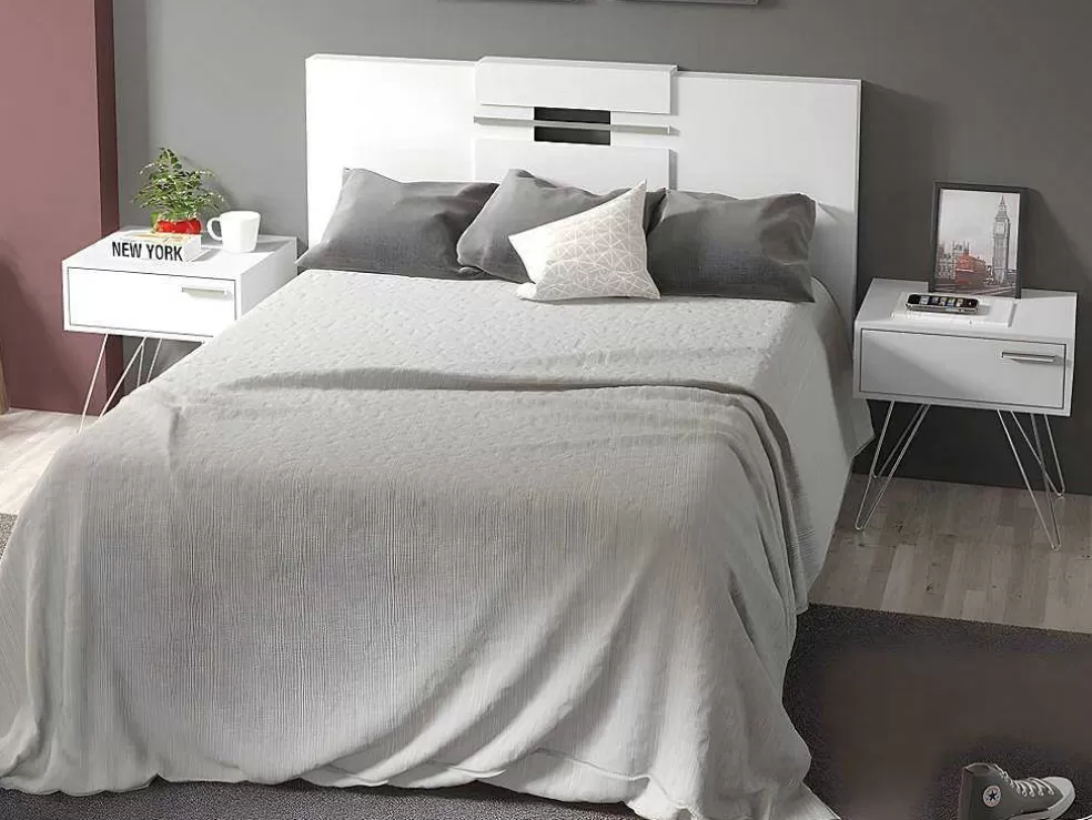Vente-unique Cabeceira De Cama Extensivel De 140/160 Cm Cor Branco - Maraba* Cabeceira E Ponte De Cama