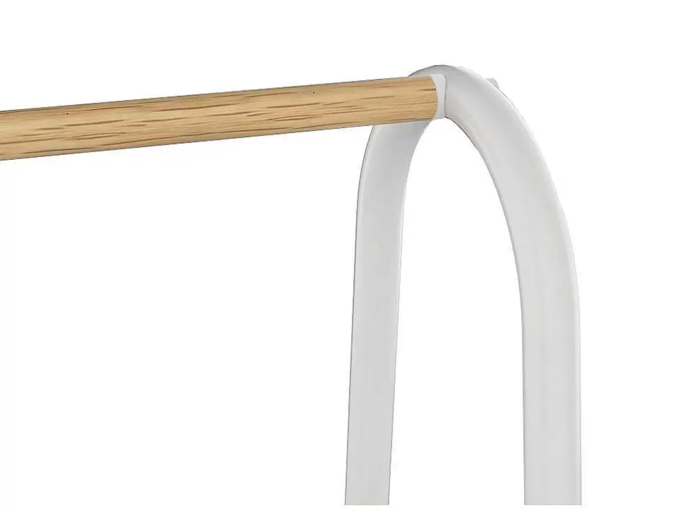 Vente-unique Cabide De Roupa Com 5 Prateleiras Para Lingerie De C100 Cm Em Metal Branco E Madeira De Faia - Dogu* Arrumação E Acessórios De Quarto