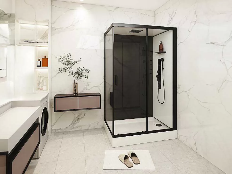 Shower & Design Cabine De Duche De Hidromassagem, Instalacao Reversivel C110 X L80 X A215 Cm - Fomira* Promoções Casa De Banho & Bem-Estar
