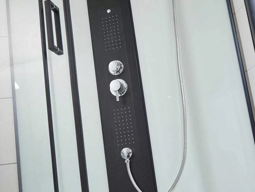 Shower & Design Cabine De Duche De Hidromassagem Primea - 2 Zonas Com Jatos De Massagem - C90 X L90 X A215 Cm - Funcao Chuva Tropical E Cabeca De Chuveiro* Cabine De Duche